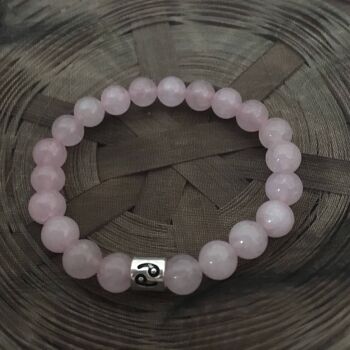 Bracelet signe du zodiaque signe astrologique cancer quartz rose 3