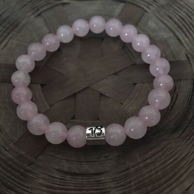 Bracciale con segno zodiacale Capricorno in quarzo rosa