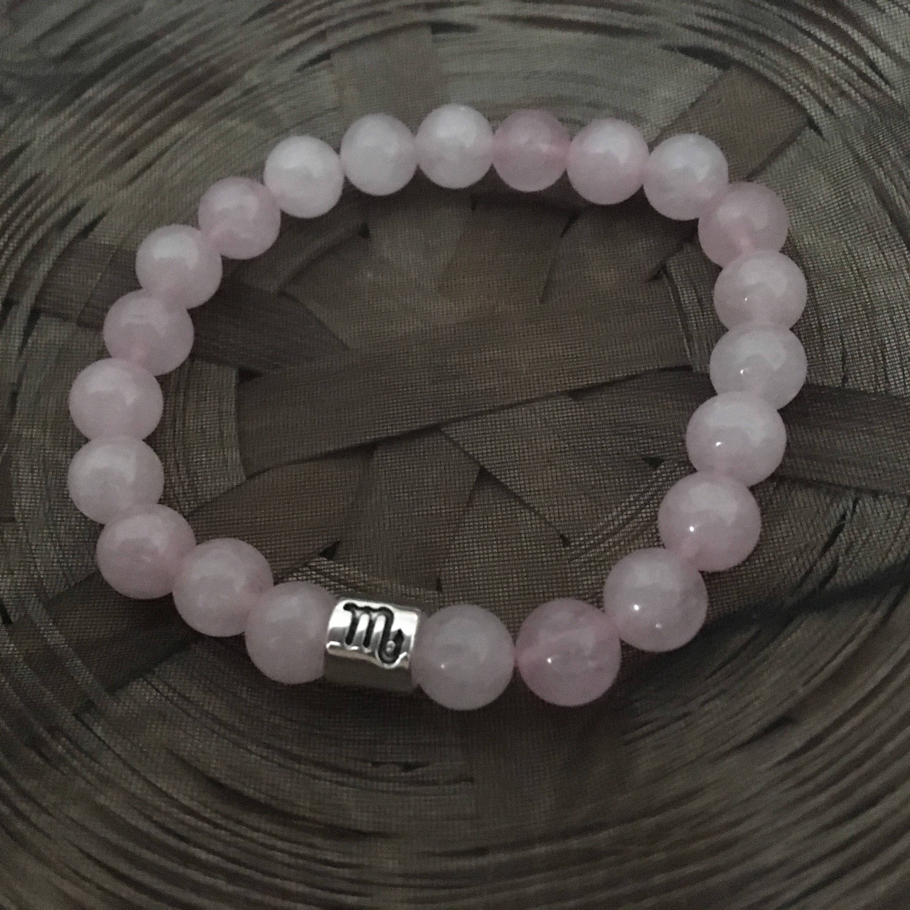 Rosenquarz Skorpion Sternzeichen Sternzeichen Armband