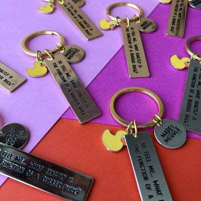 Rubber Duck Keyring Rubber Duck Keychain Quote Keyring Stain