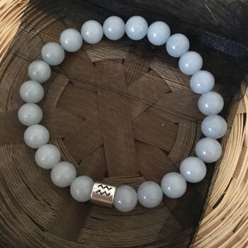 Bracelet signe du zodiaque signe astrologique Verseau avec pierres précieuses de mer 3