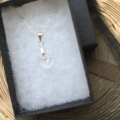 Silver and Clear Swarovski Heart Necklace 10.3x10mm