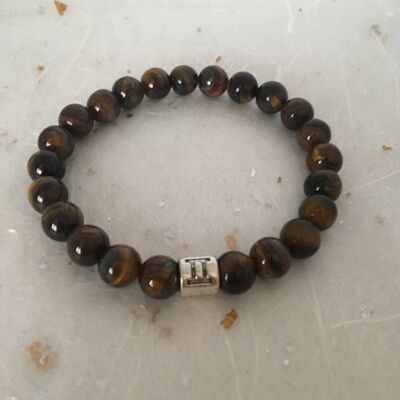 Tiger Eye Gemini Star Sign Pulsera de signo del zodiaco