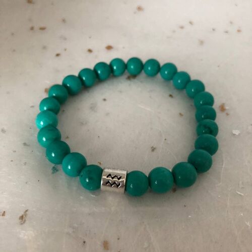 Turquoise Blue Aquarius Star Sign Zodiac Sign Bracelet