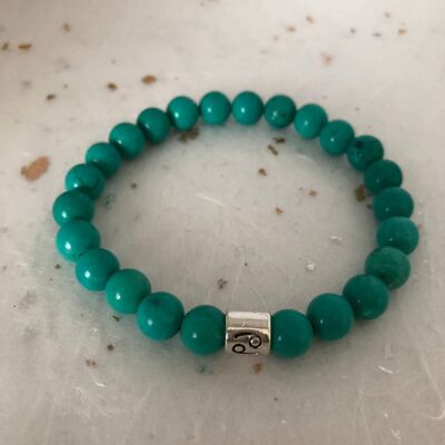 Turquoise Blue Cancer Star Sign Zodiac Sign Bracelet