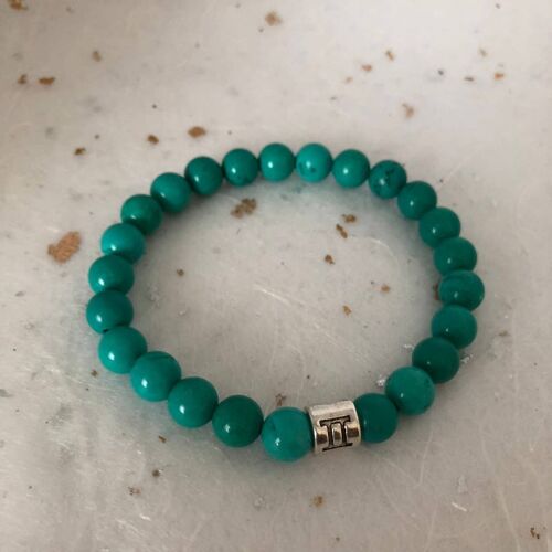 Turquoise Blue Gemini Star Sign Zodiac Sign Bracelet