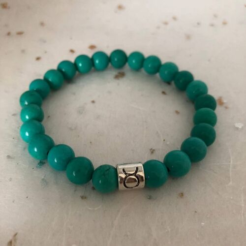 Turquoise Blue Taurus Star Sign Zodiac Sign Bracelet