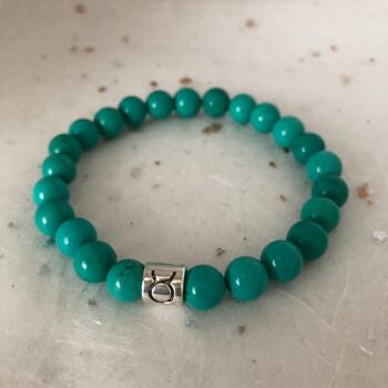 Bracelet Signe Zodiaque Taureau Bleu Turquoise 2