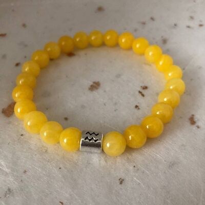 Yellow Aquarius Star Sign Zodiac Sign Bracelet