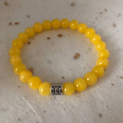 Bracelet signe du zodiaque signe astrologique Gémeaux jaune