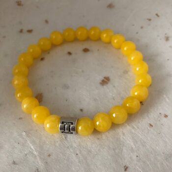 Bracelet signe du zodiaque signe astrologique Gémeaux jaune 3