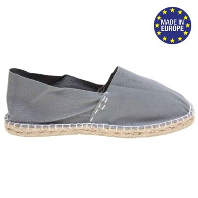 Espadrilles grise unie, 100% coton, fabriquée en Espagne