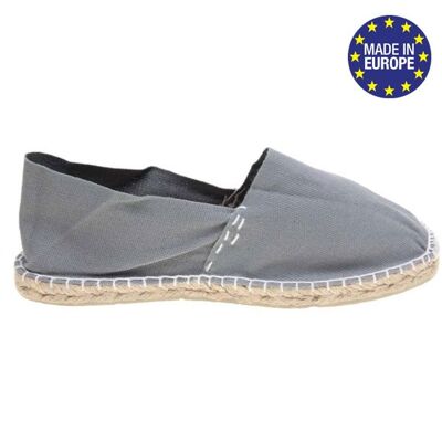 Plain gray espadrilles, 100% cotton, made in Spain