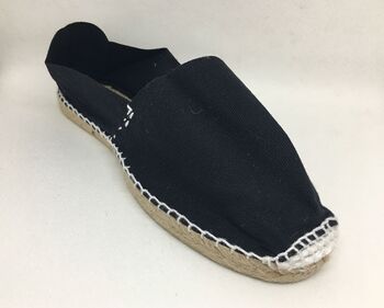 Espadrilles noir unie, 100% coton, fabriquée en Espagne 2