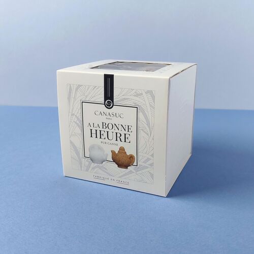 Sucre original en forme de théière "A la bonne heure" - Emballage individuel biodégradable.