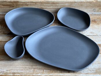 Lot de 4 assiettes noir mat 1