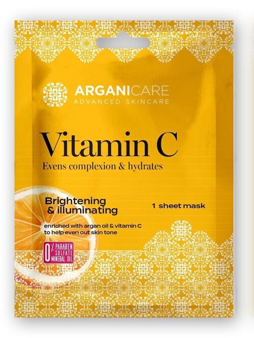 Masque tissu illuminateur d’éclat à la vitamine C