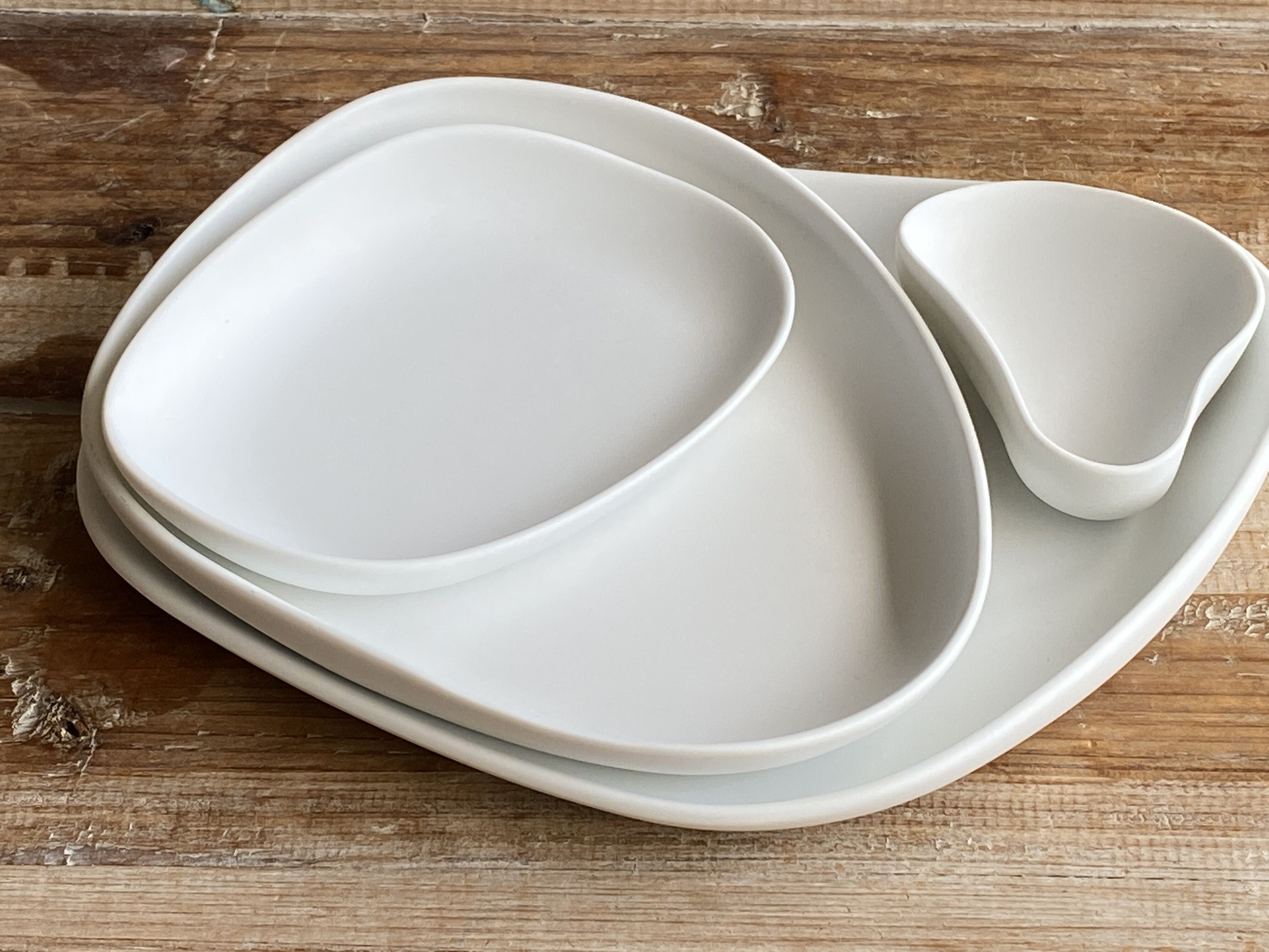 Tellerset 4er mattweiß