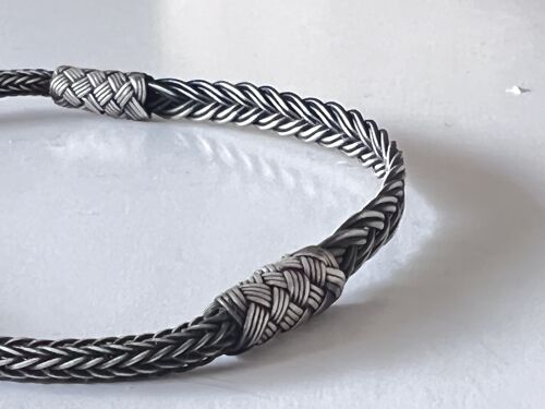 Bracelet en argent 925 "TRESSE FINE" 20 cm, collection KOKAZ