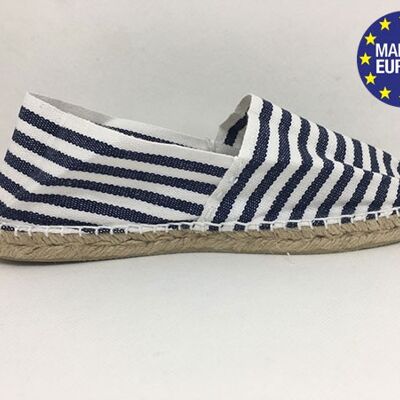 Espadrilles marinière, 100% coton, fabriquée en Espagne