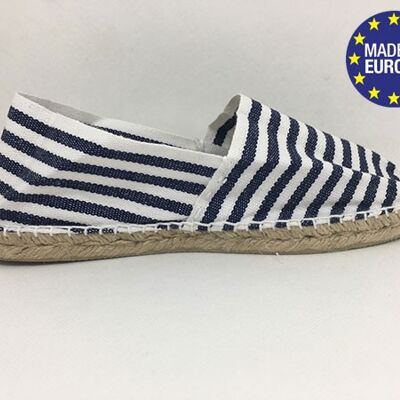 Striped espadrilles, 100% cotton, made in Spain