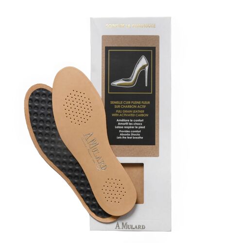 Semelle Cuir Sur Charbon Actif / Leather Insole with Activated Charc