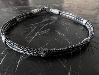 Bracelet en argent 925 "DOUBLE TRESSE FINE" 20 cm, collection KOKAZ 2