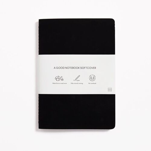Notebook Softcover A5 - Charcoal Black - Lined