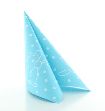 Serviettes jetables Lapins en bleu clair de Linclass® Airlaid 40 x 40 cm, 12 pièces - Pâques 2