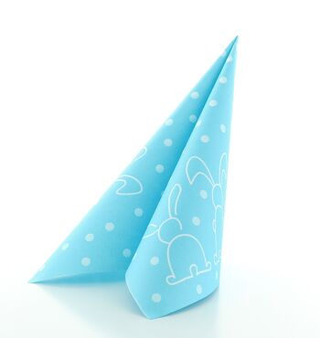Serviettes jetables Lapins en bleu clair de Linclass® Airlaid 40 x 40 cm, 12 pièces - Pâques 4