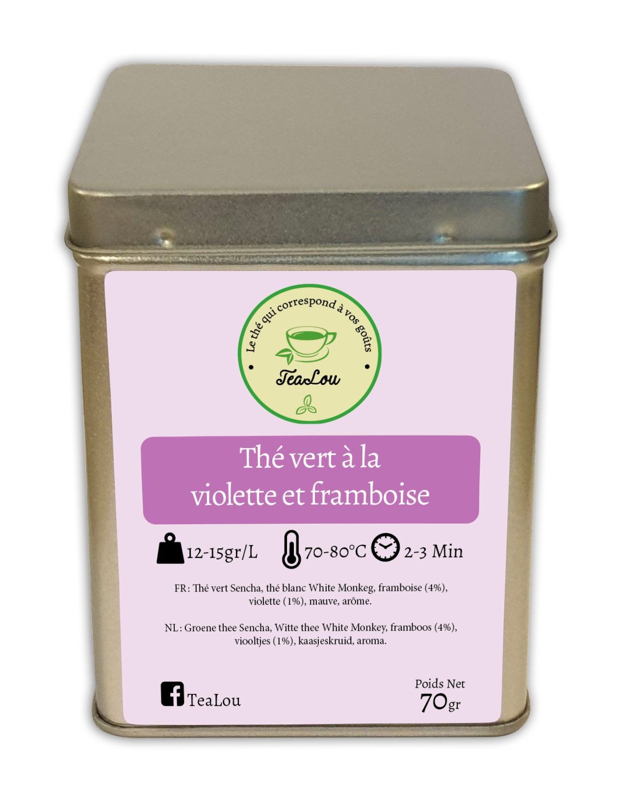 Tè verde con violetta e lampone - Scatola da 70g