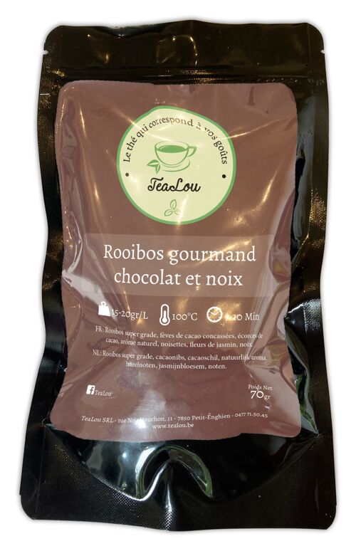 Rooibos gourmand chocolat et noix - Sachet de 70g