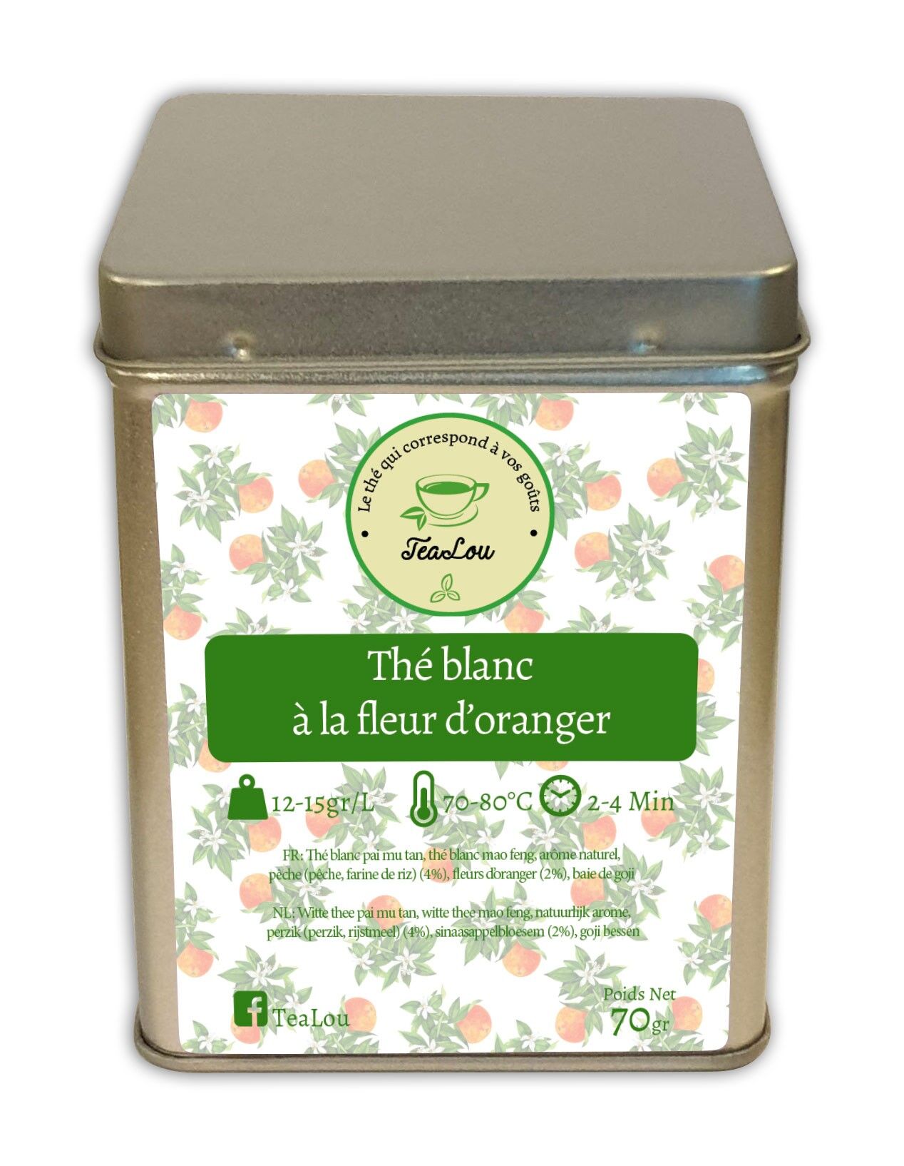 Tè bianco ai fiori d'arancio - Scatola da 70g
