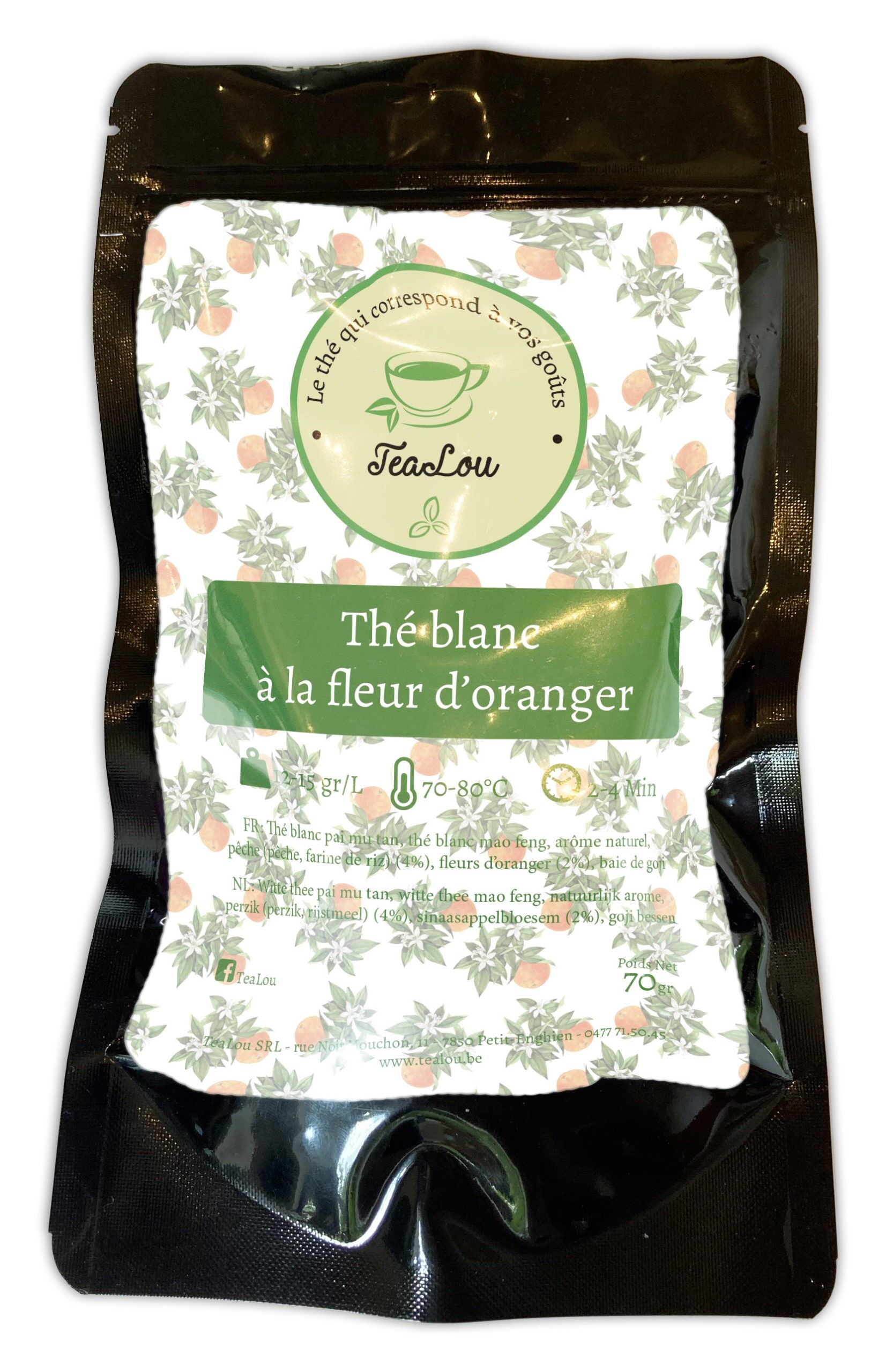 Tè bianco ai fiori d'arancio - busta da 70g