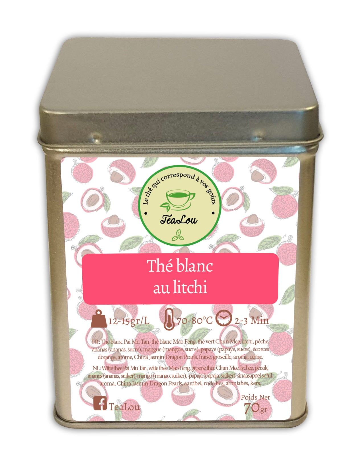Litschi weißer Tee - Schachtel mit 70 g