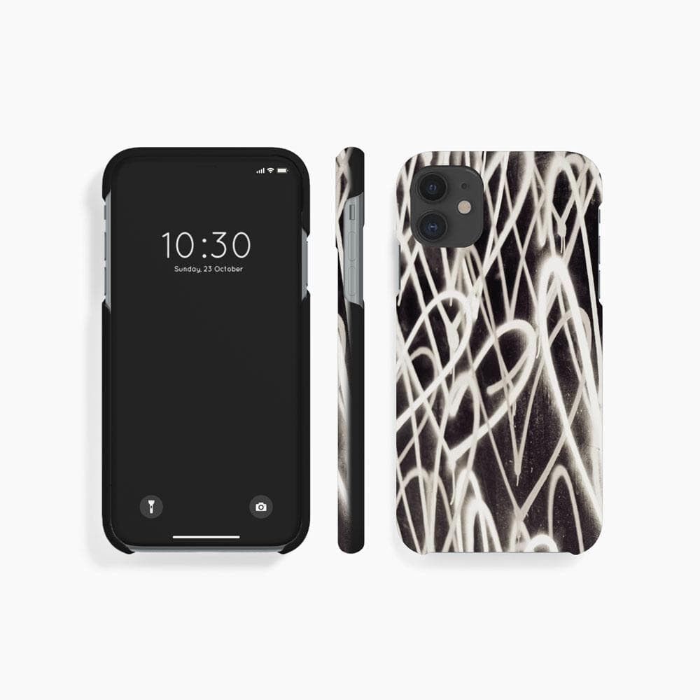 Achat Coque Mobile Grafitti Coeur Noir Blanc iPhone 13 Mini en gros