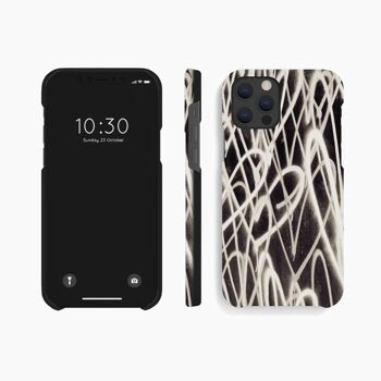 Coque Mobile Grafitti Coeur Noir Blanc - iPhone 12 12 Pro 5