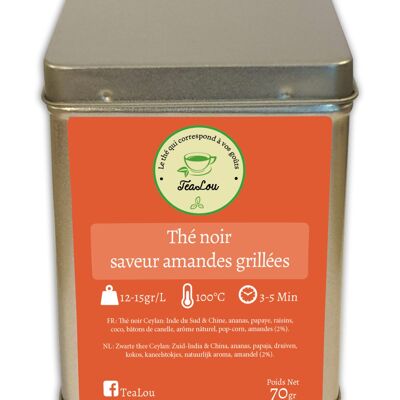 Thé noir saveur amandes grillées - Boîte de 70g