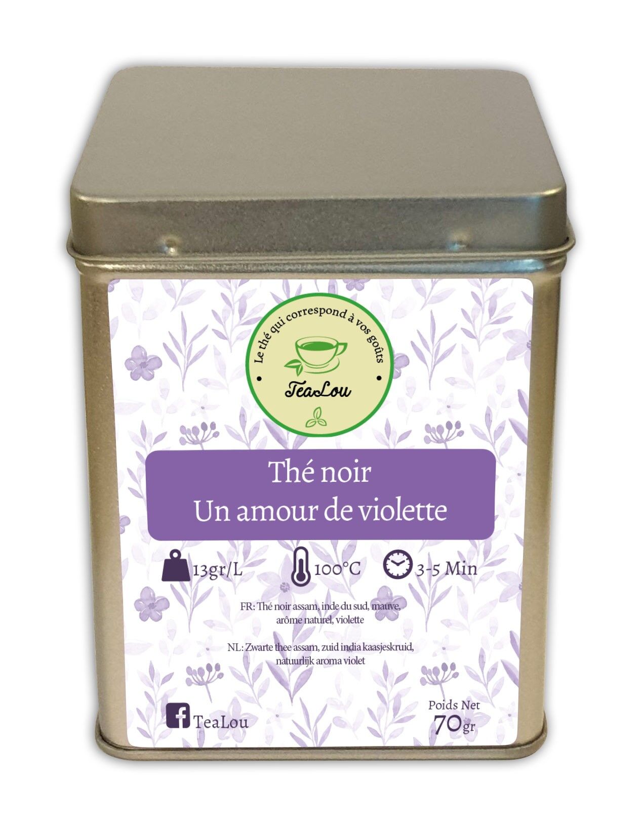 Tè nero Un amour de violette - Scatola da 70g