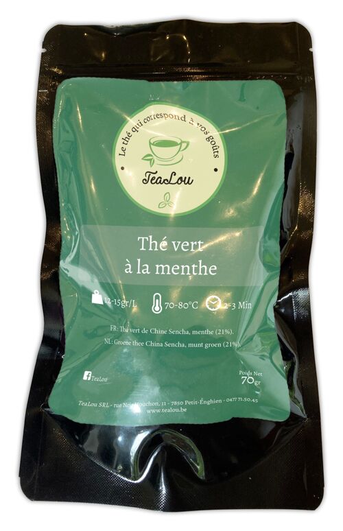 Thé vert à la menthe - Sachet de 70g