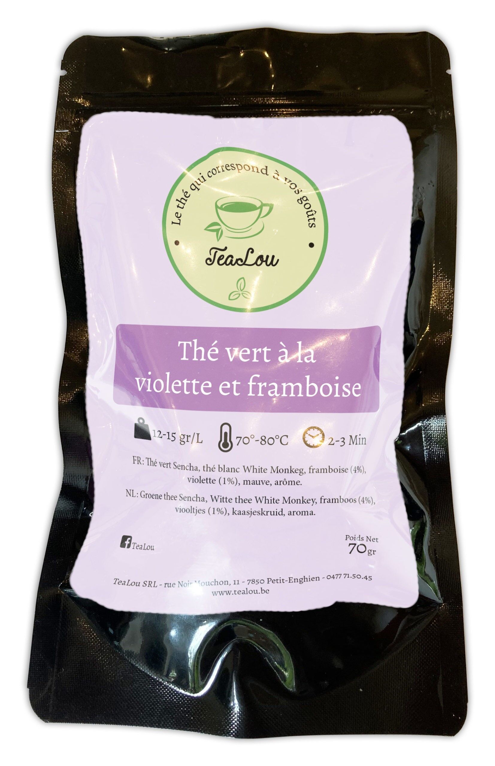 Tè verde con violetta e lampone - busta da 70g