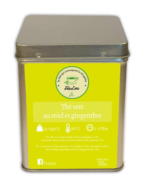 Thé vert au miel et gingembre - Boîte de 70g