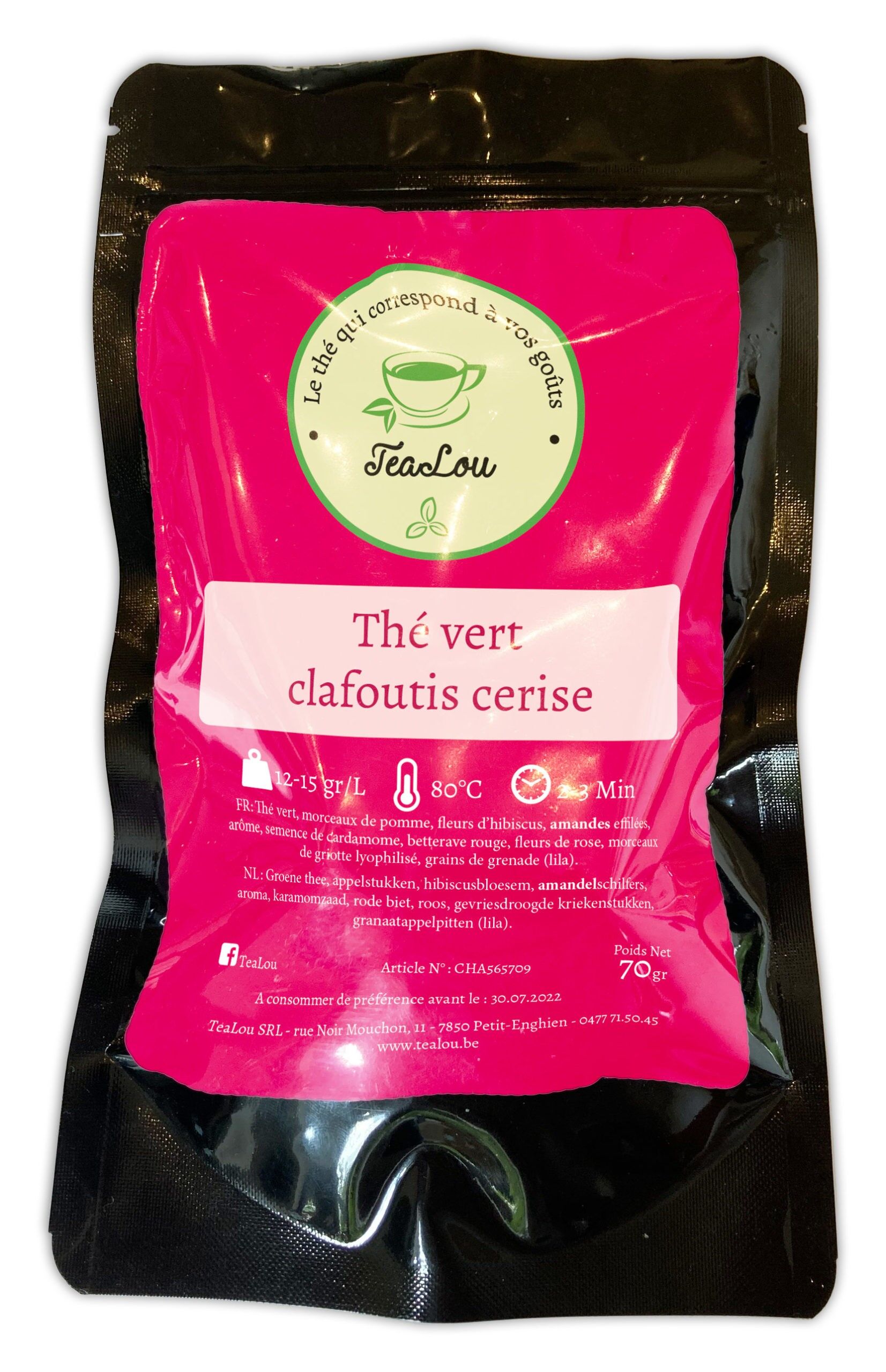 Cherry clafoutis green tea - 70g bag