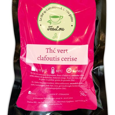 Thé vert clafoutis cerise - Sachet de 70g