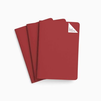 Pocket Notebook A6 - Pomegranate Red