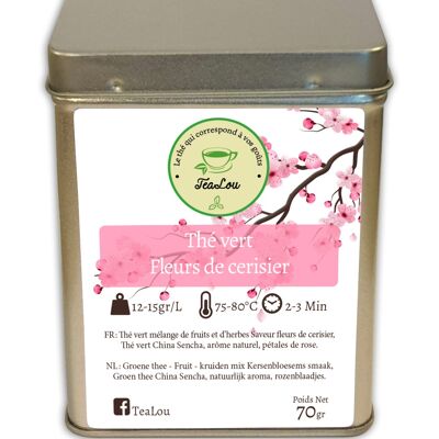 Thé vert Fleurs de cerisier - Boîte de 70g