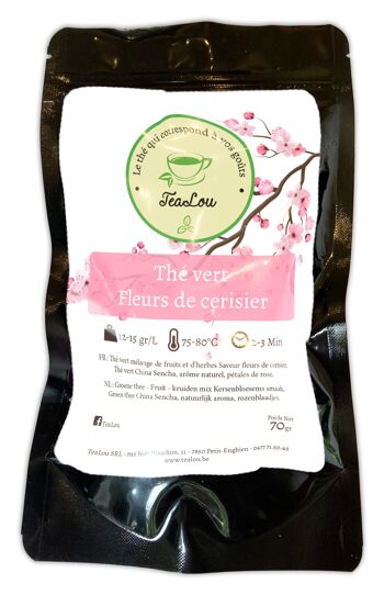 Thé vert Fleurs de cerisier - Sachet de 70g