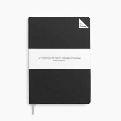 Cuaderno A5 - Negro carbón - En blanco