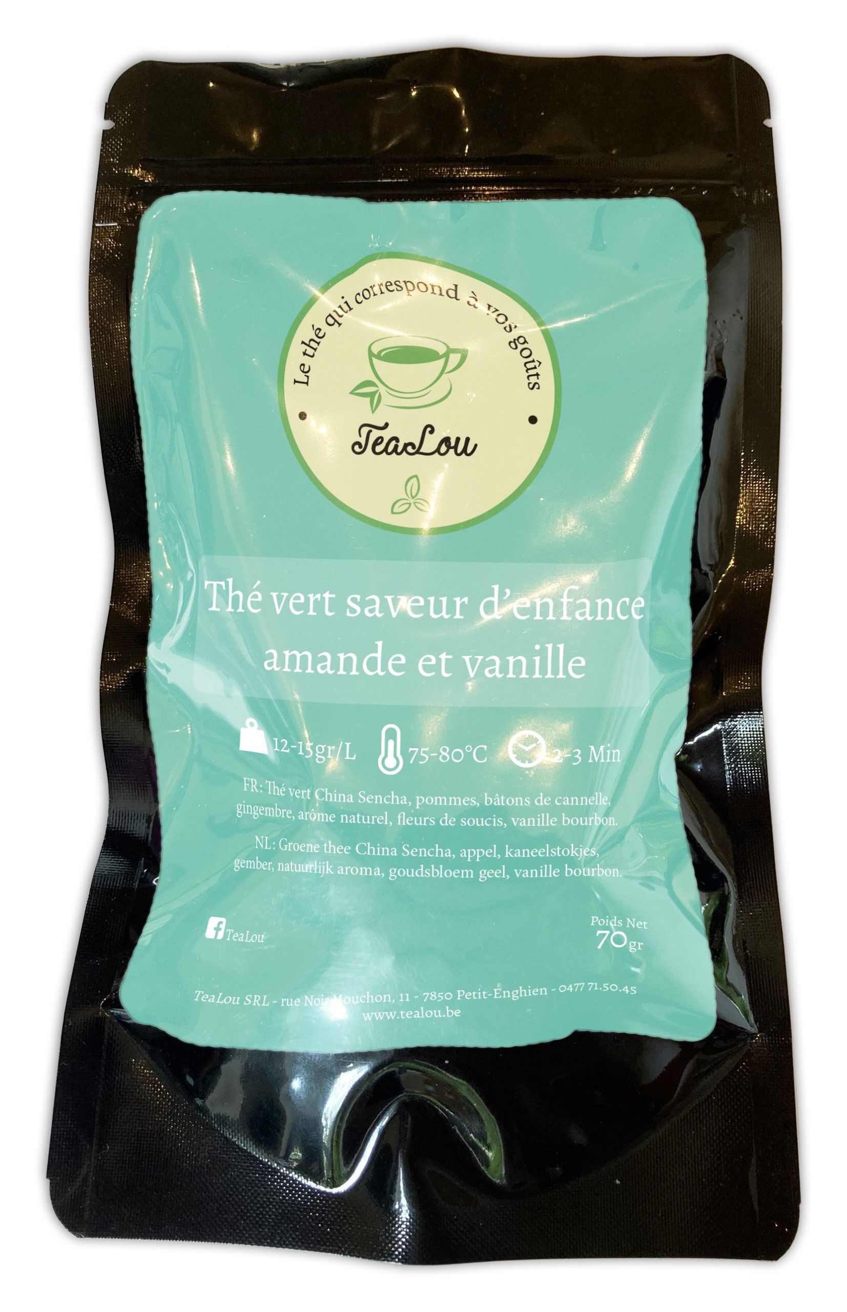 Grüner Tee mit Mandel- und Vanillegeschmack für Kinder - 70 g Beutel