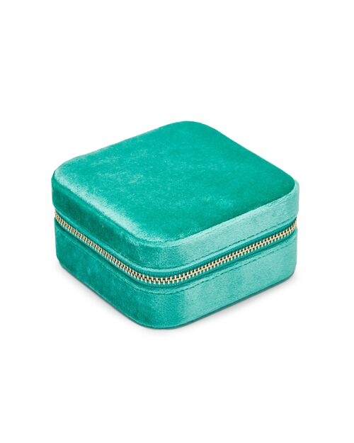 Travel jewelery box col. metallic turquoise